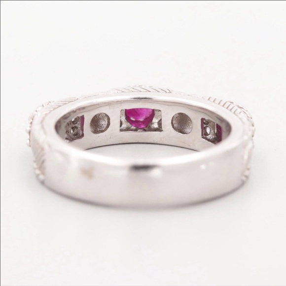 Judith Ripka sterling silver ruby ring. - Picture 6 of 7